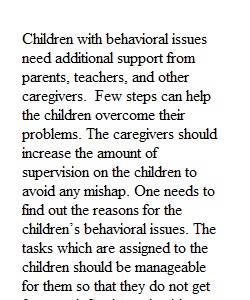 supporting children with Behavioral Issues